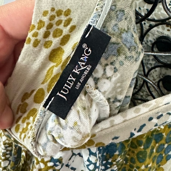 Chic Floral Maxi Dress in Green and Cream - Picture 8 of 9